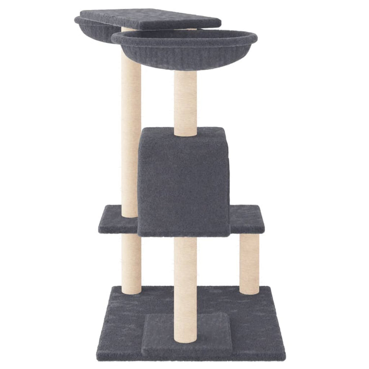 Albero per Gatti con Tiragraffi Grigio Scuro 82 cm