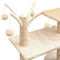 Albero per Gatti con Tiragraffi Sisal 125 cm Beige