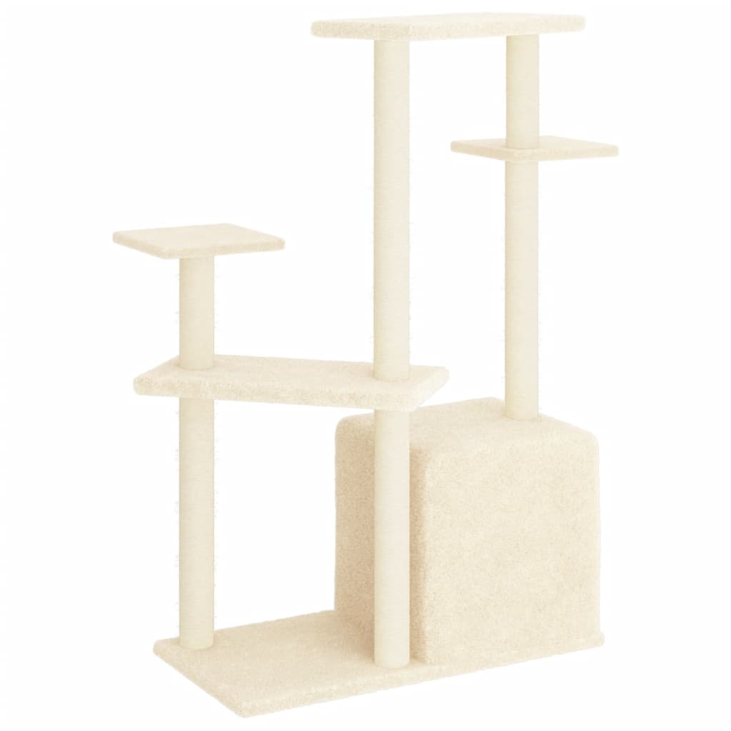 Albero per Gatti con Tiragraffi in Sisal Crema 107,5 cm