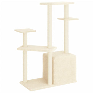 Albero per Gatti con Tiragraffi in Sisal Crema 107,5 cm