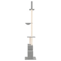 Albero per Gatti Pavimento Soffitto Grigio Chiaro 250,5-276,5cm