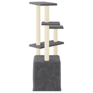 Albero per Gatti con Tiragraffi in Sisal Grigio Scuro 107,5 cm