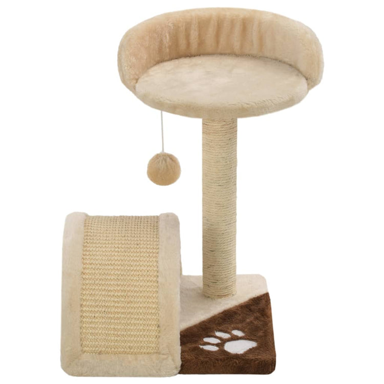 Albero per Gatti con Tiragraffi in Sisal 40cm Beige e Marrone