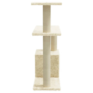 Albero per Gatti con Tiragraffi in Sisal Crema 70 cm