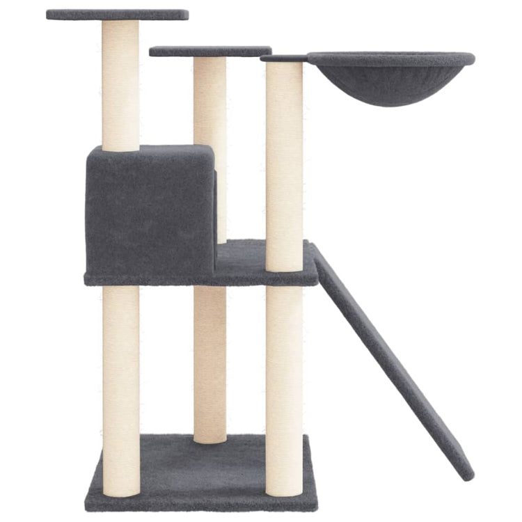 Albero per Gatti con Tiragraffi in Sisal Grigio Scuro 83 cm