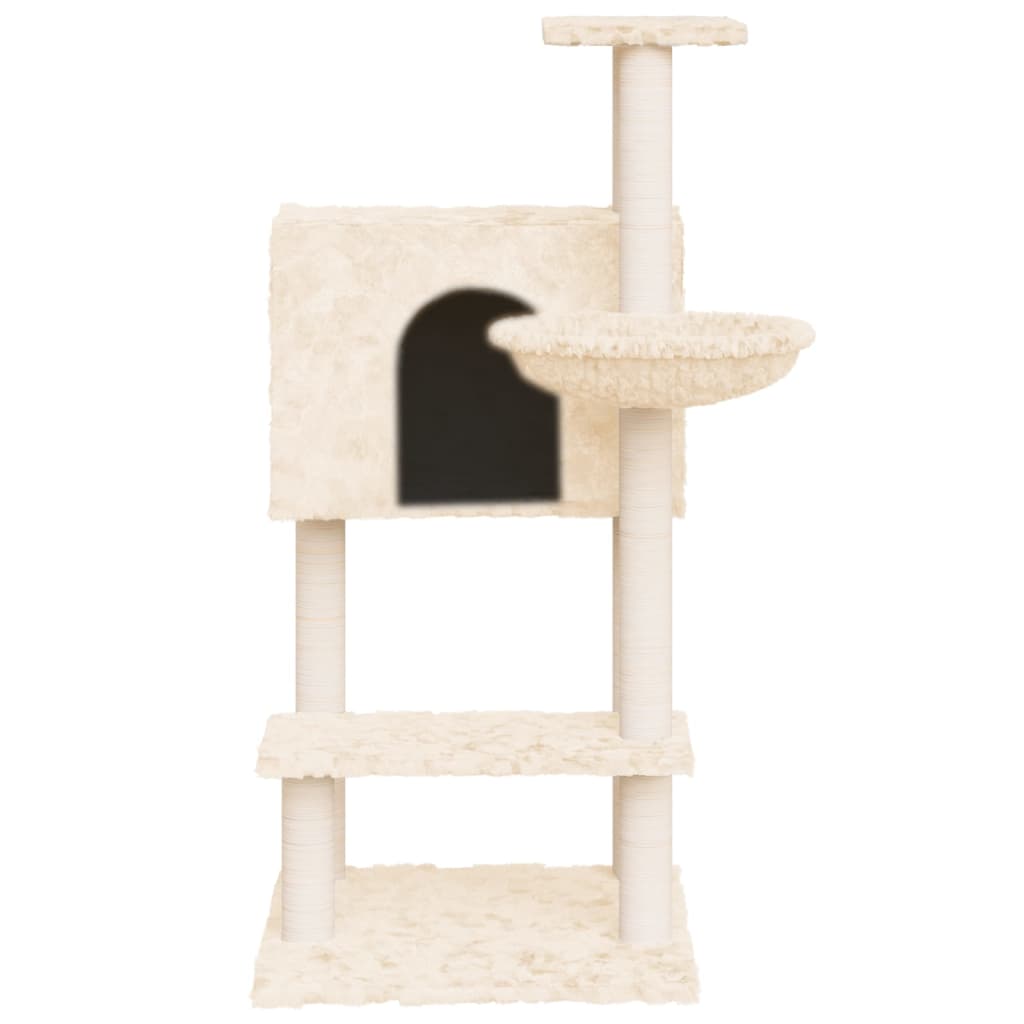 Albero per Gatti con Tiragraffi in Sisal Crema 108,5 cm