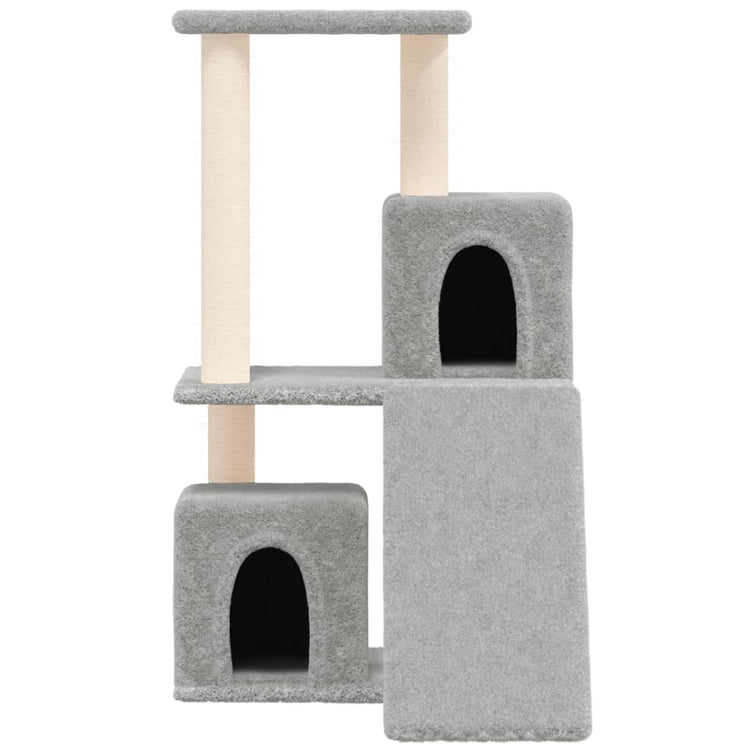 Albero per Gatti con Tiragraffi in Sisal Grigio Chiaro 82 cm