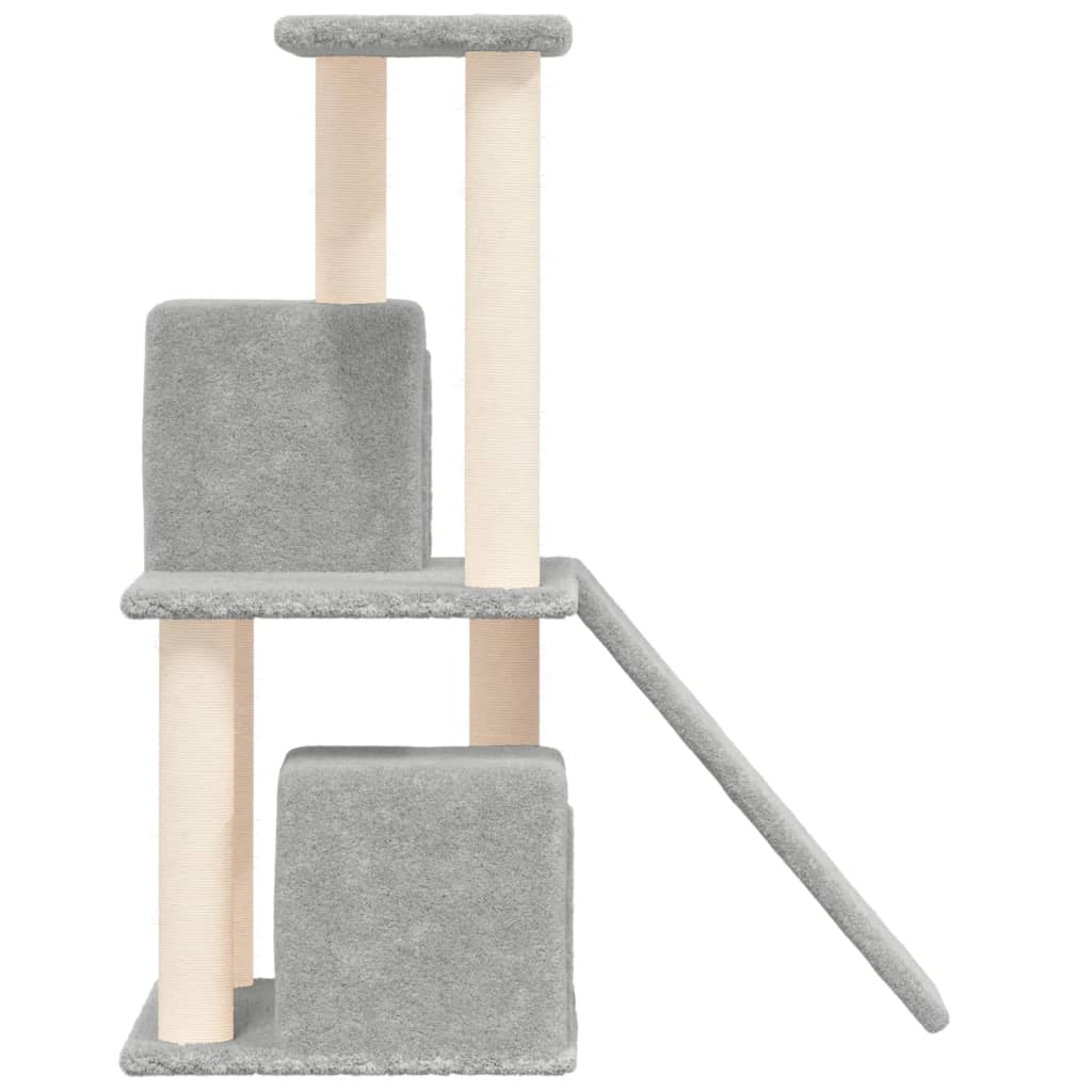 Albero per Gatti con Tiragraffi in Sisal Grigio Chiaro 82 cm