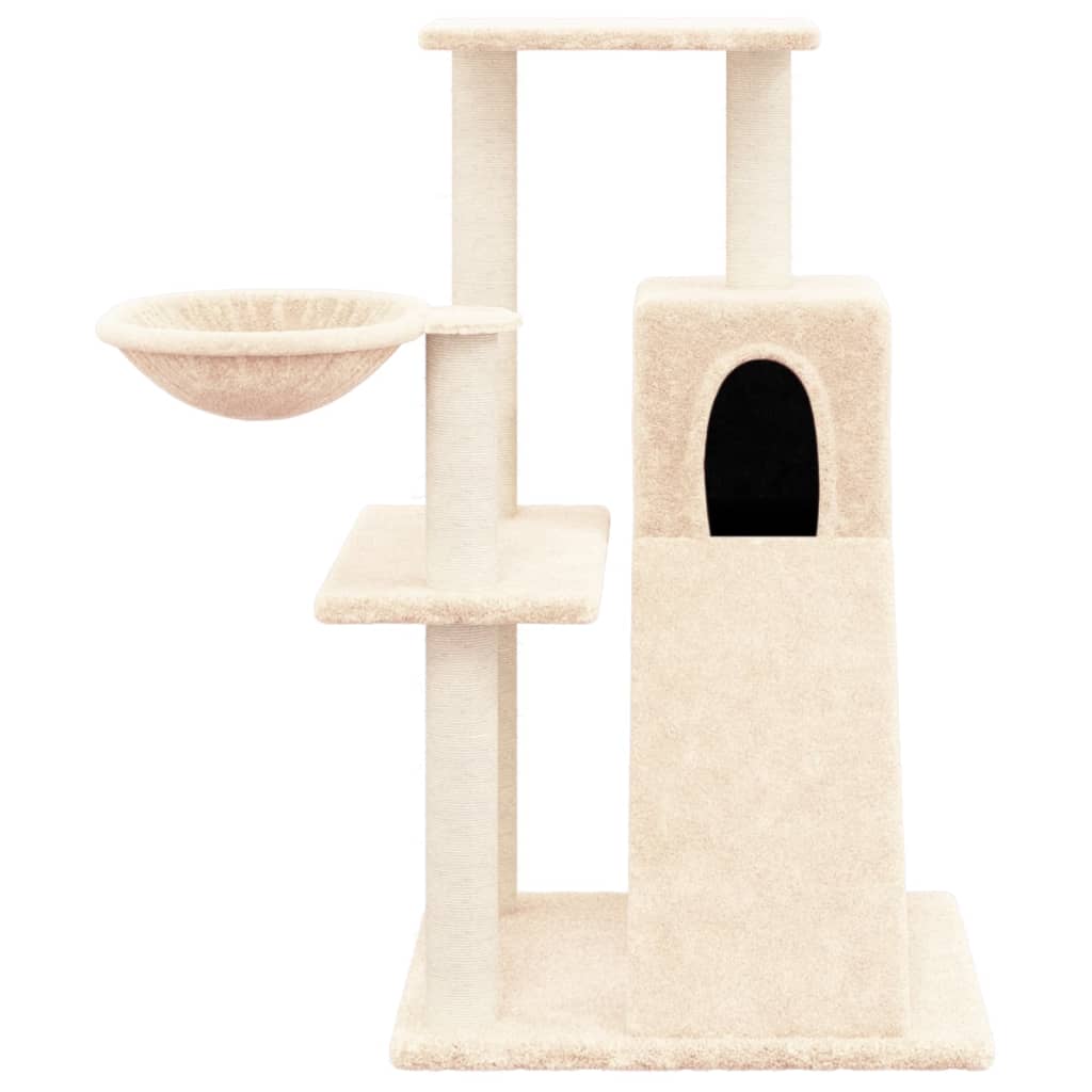 Albero per Gatti con Tiragraffi in Sisal Crema 82 cm