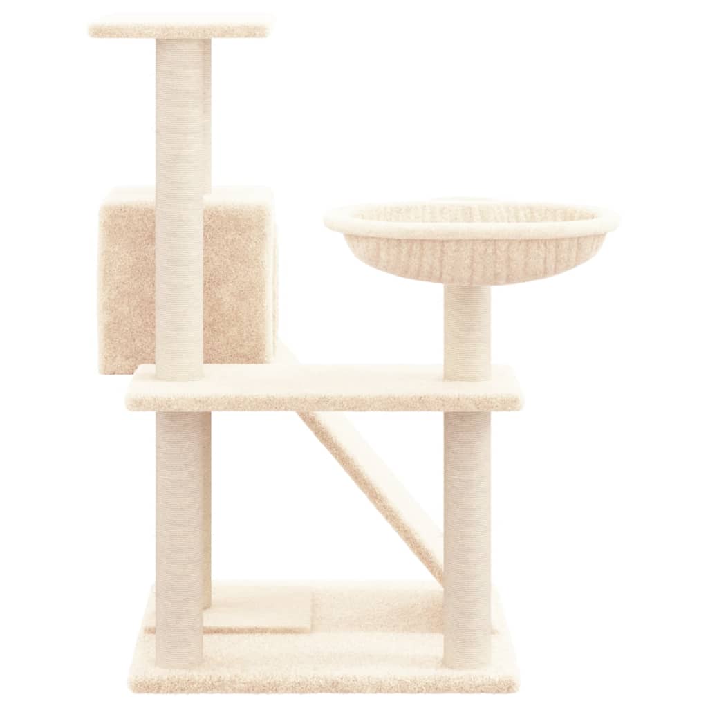 Albero per Gatti con Tiragraffi in Sisal Crema 82 cm