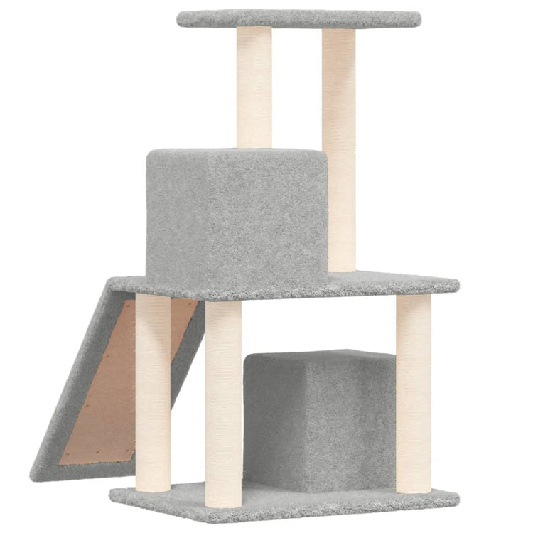 Albero per Gatti con Tiragraffi in Sisal Grigio Chiaro 82 cm