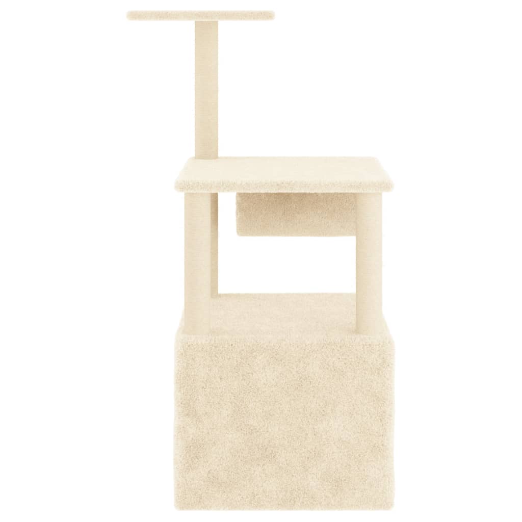 Albero per Gatti con Tiragraffi in Sisal Crema 109,5 cm