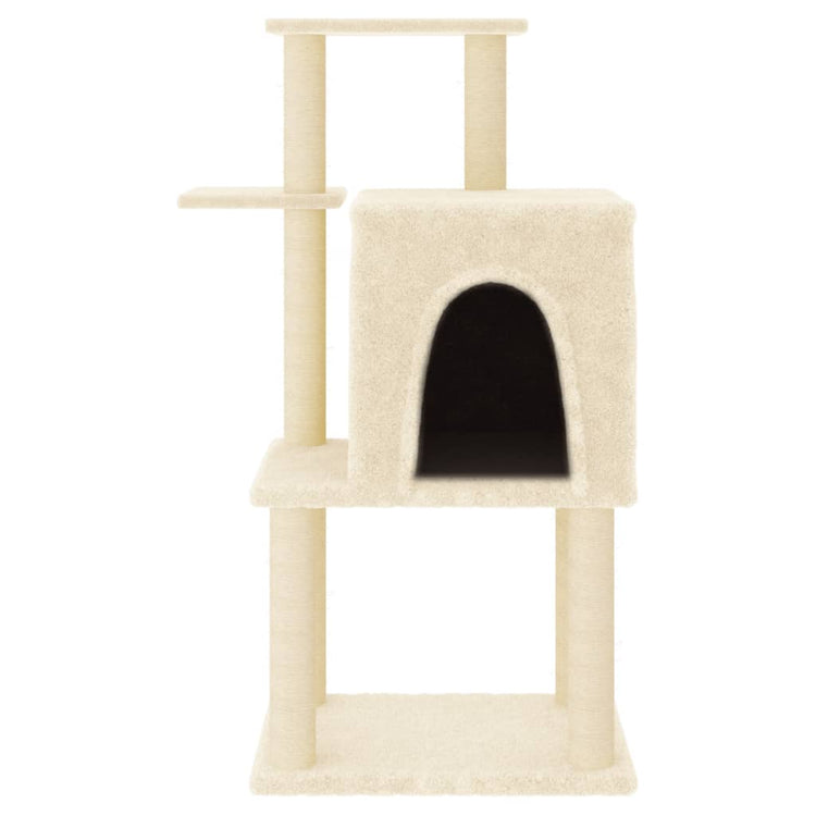 Albero per Gatti con Tiragraffi in Sisal Crema 97 cm