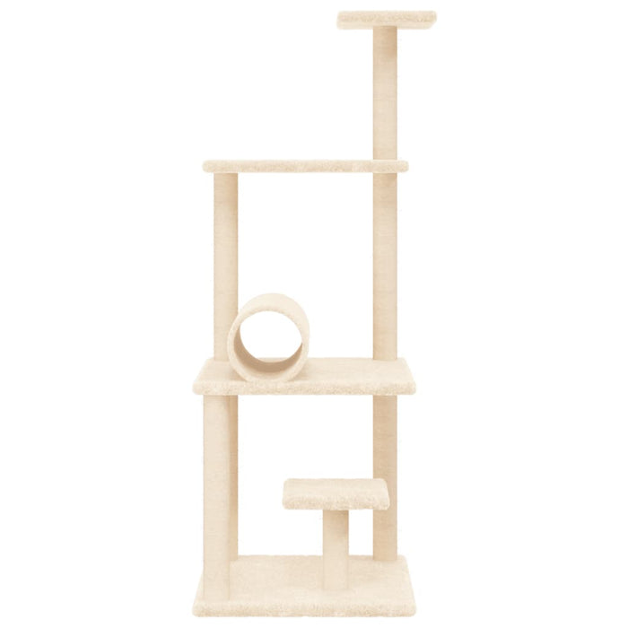 Albero per Gatti con Tiragraffi in Sisal Crema 136 cm