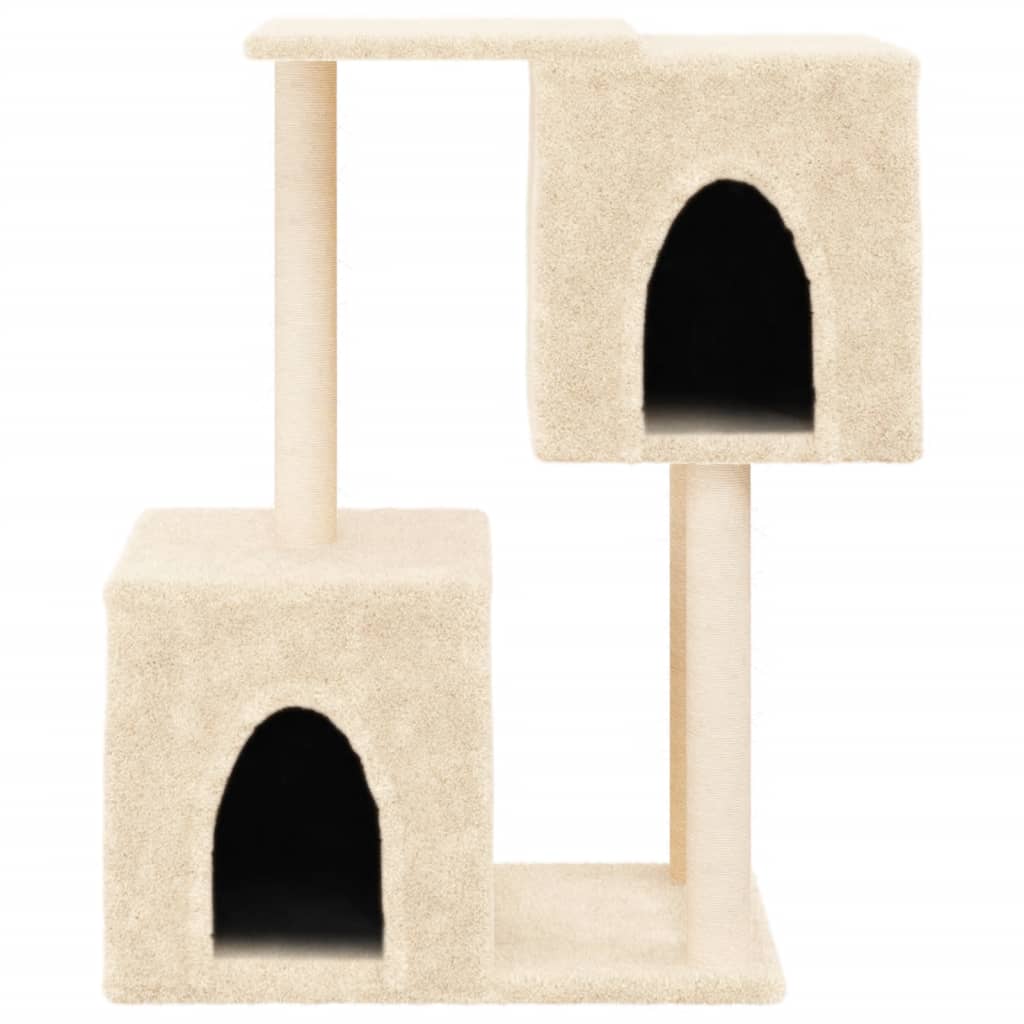 Albero per Gatti con Tiragraffi in Sisal Crema 86 cm