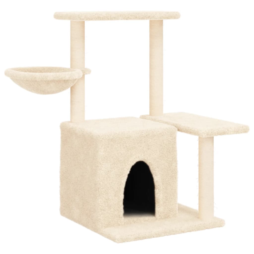 Albero per Gatti con Tiragraffi in Sisal Crema 83 cm