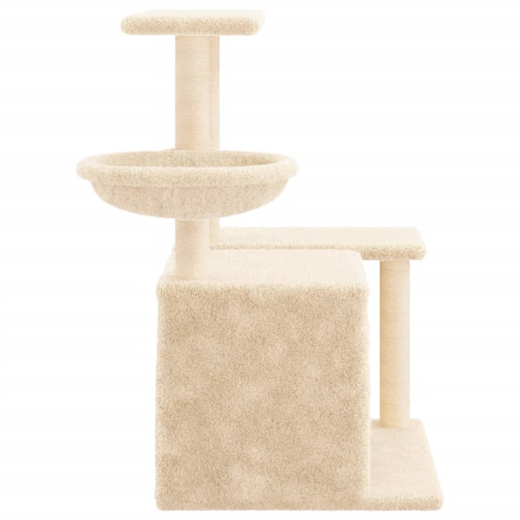 Albero per Gatti con Tiragraffi in Sisal Crema 83 cm