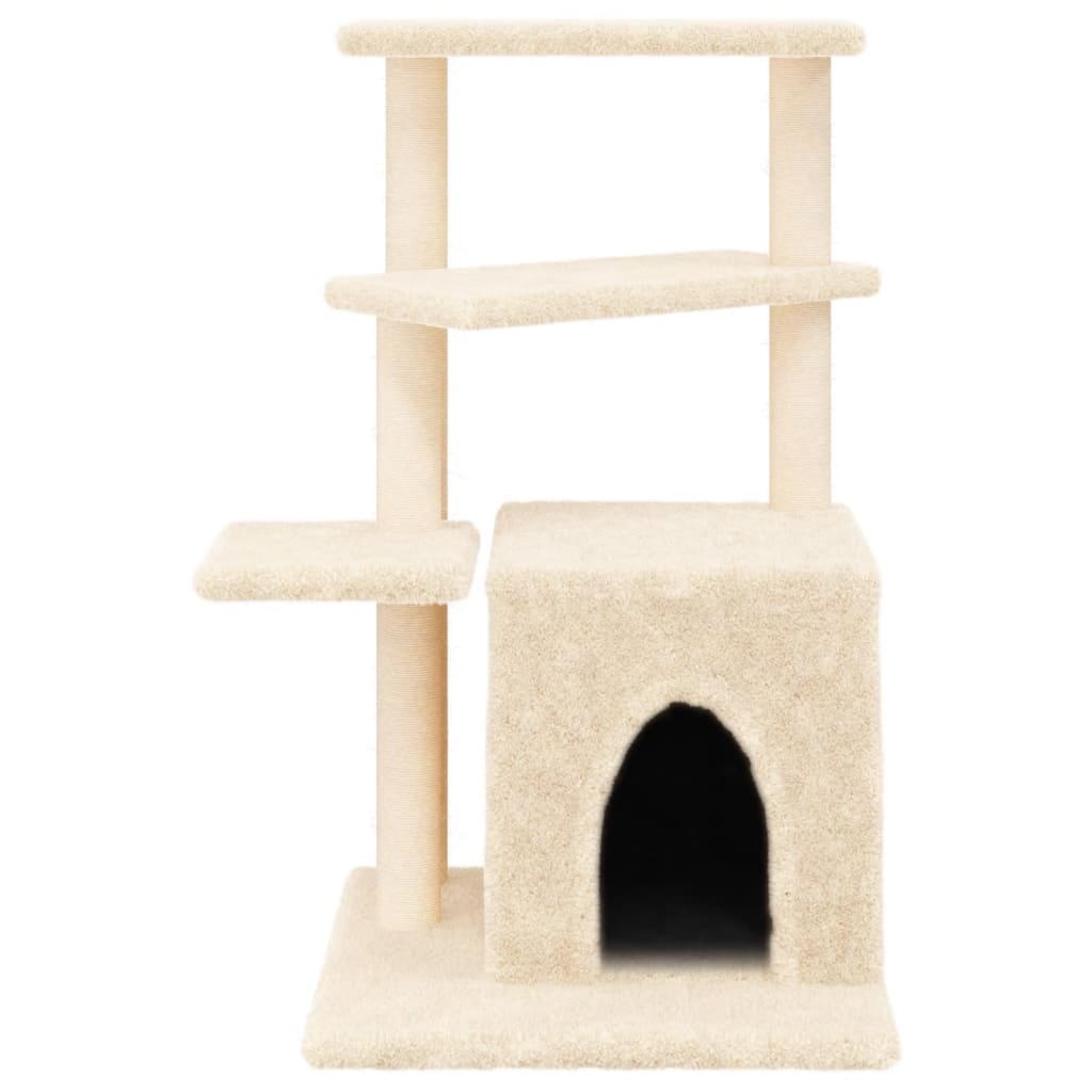 Albero per Gatti con Tiragraffi in Sisal Crema 83,5 cm