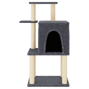 Albero per Gatti con Tiragraffi in Sisal Grigio Scuro 97 cm