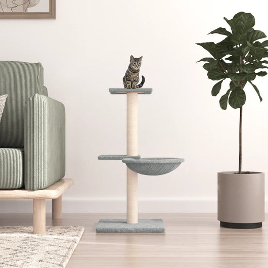 Albero per Gatti con Tiragraffi in Sisal Grigio Chiaro 72 cm