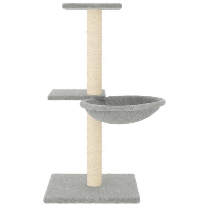 Albero per Gatti con Tiragraffi in Sisal Grigio Chiaro 72 cm