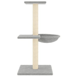 Albero per Gatti con Tiragraffi in Sisal Grigio Chiaro 72 cm