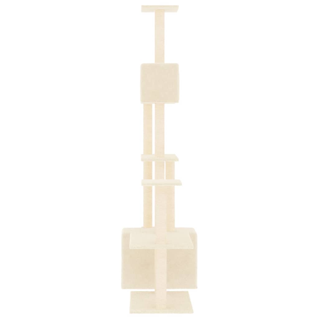 Albero per Gatti con Tiragraffi in Sisal Crema 180 cm