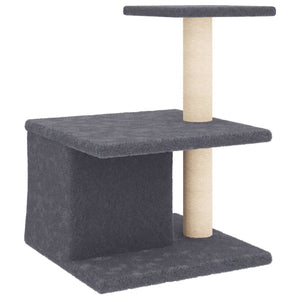 Albero per Gatti con Tiragraffi in Sisal Grigio Scuro 48 cm