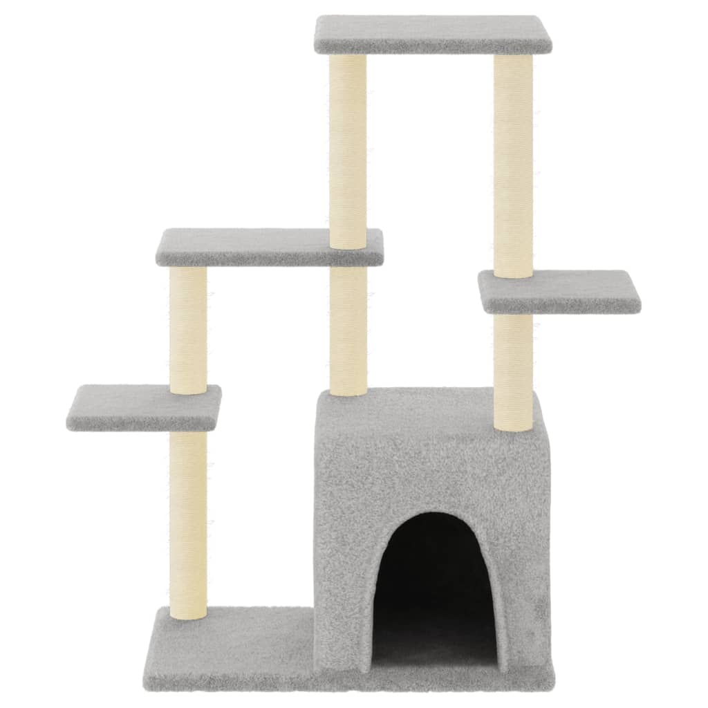 Albero per Gatti con Tiragraffi in Sisal Grigio Chiaro 97,5 cm