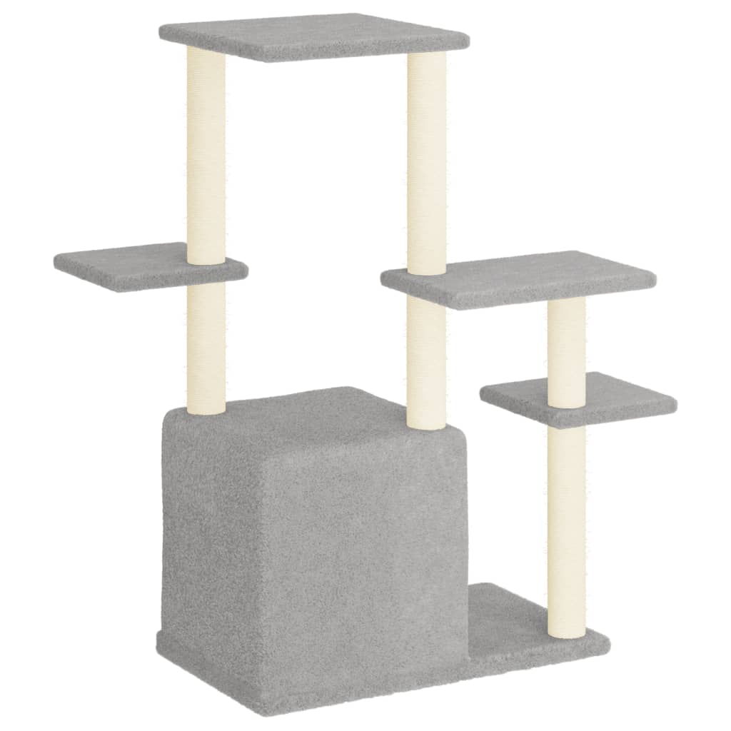 Albero per Gatti con Tiragraffi in Sisal Grigio Chiaro 97,5 cm