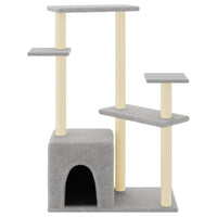 Albero per Gatti con Tiragraffi in Sisal Grigio Chiaro 107,5 cm