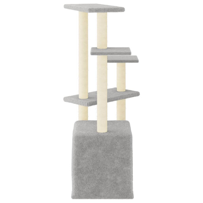 Albero per Gatti con Tiragraffi in Sisal Grigio Chiaro 107,5 cm