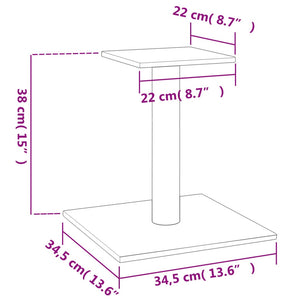 Palo Tiragraffi per Gatti con Piattaforma Grigio Chiaro 38 cm