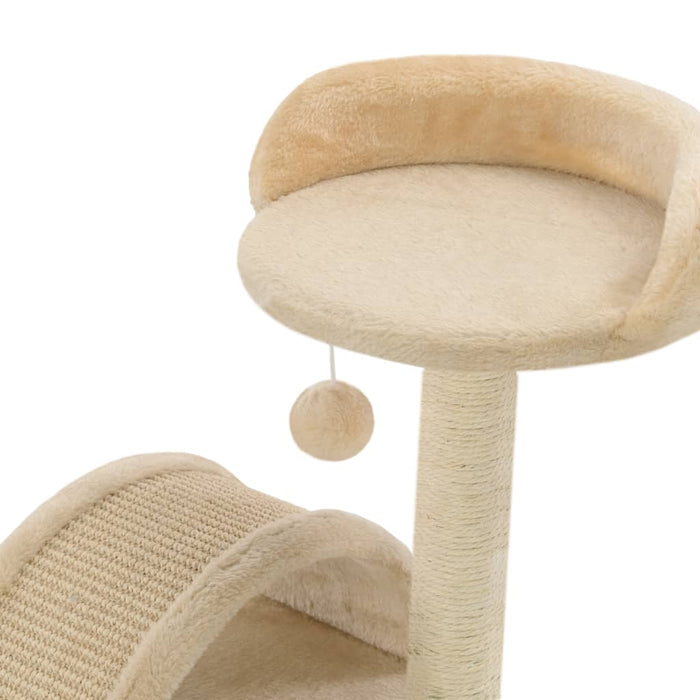 Albero per Gatti con Tiragraffi in Sisal 40 cm Beige e Marrone