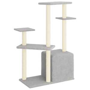 Albero per Gatti con Tiragraffi in Sisal Grigio Chiaro 107,5 cm