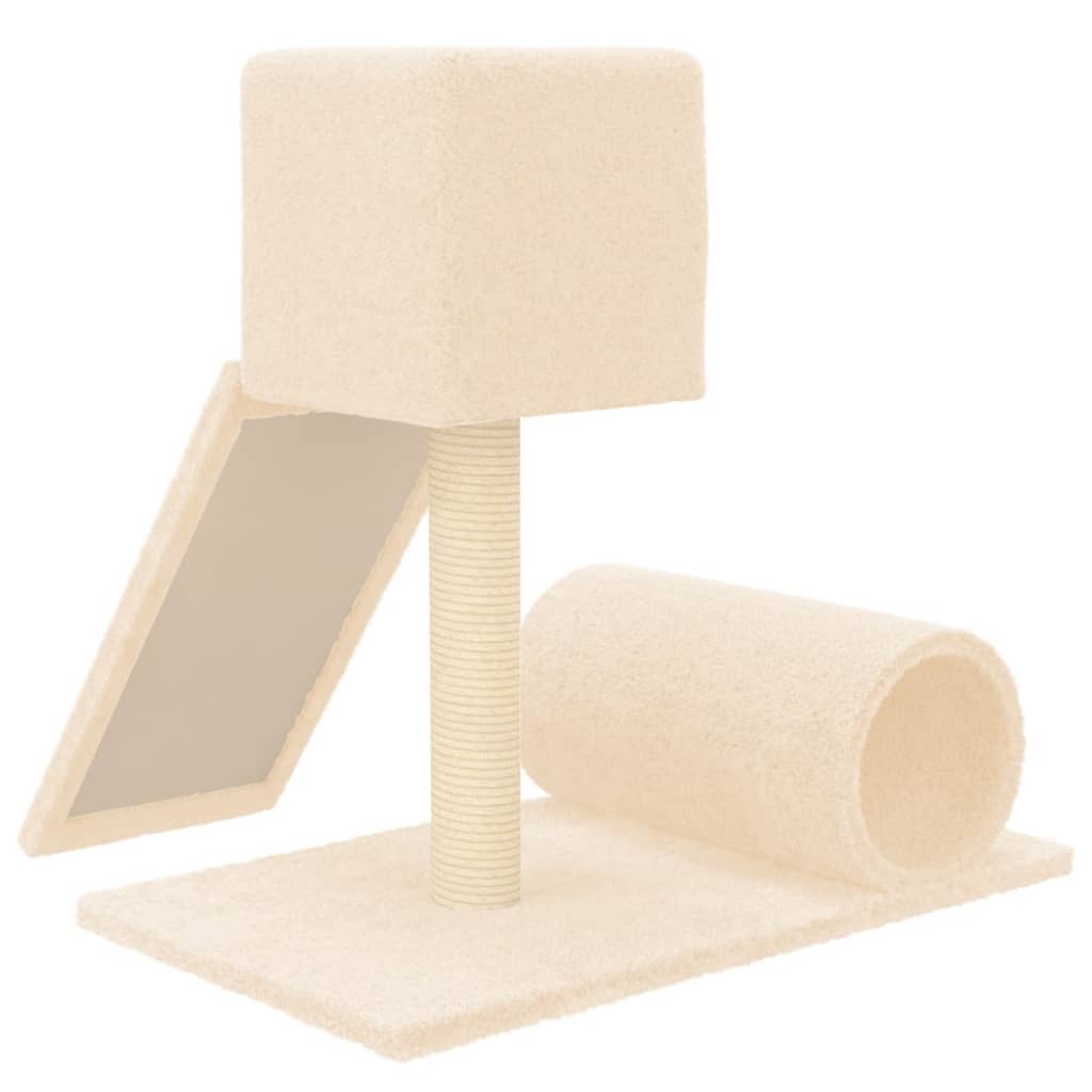 Albero per Gatti con Tiragraffi in Sisal Crema 59 cm