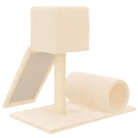 Albero per Gatti con Tiragraffi in Sisal Crema 59 cm