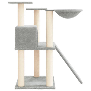 Albero per Gatti con Tiragraffi in Sisal Grigio Chiaro 83 cm