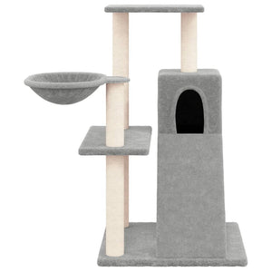 Albero per Gatti con Tiragraffi in Sisal Grigio Chiaro 82 cm