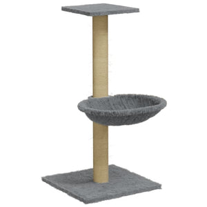 Albero per Gatti con Palo Tiragraffi Sisal Grigio Chiaro 74 cm