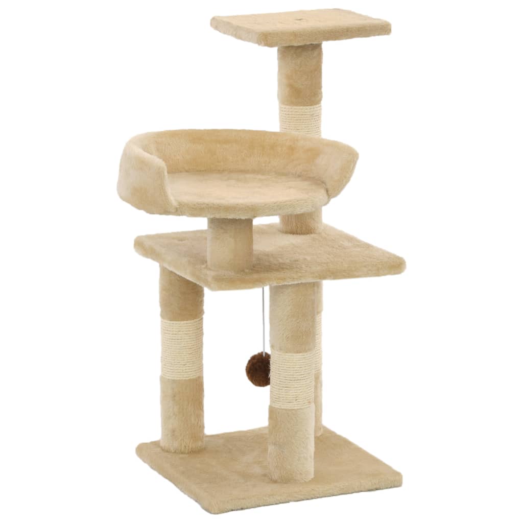 Albero per Gatti con Tiragraffi in Sisal 65 cm Beige