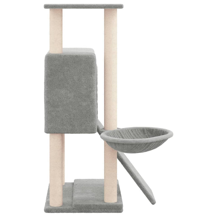 Albero per Gatti con Tiragraffi in Sisal Grigio Chiaro 96 cm