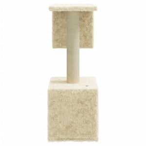 Albero per Gatti con Tiragraffi in Sisal Crema 60 cm