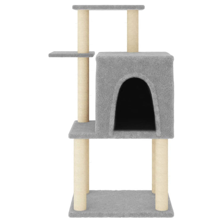 Albero per Gatti con Tiragraffi in Sisal Grigio Chiaro 97 cm