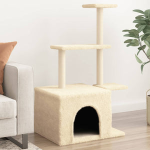 Albero per Gatti con Tiragraffi in Sisal Crema 110 cm