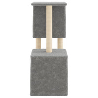 Albero per Gatti con Tiragraffi in Sisal Grigio Chiaro 86 cm