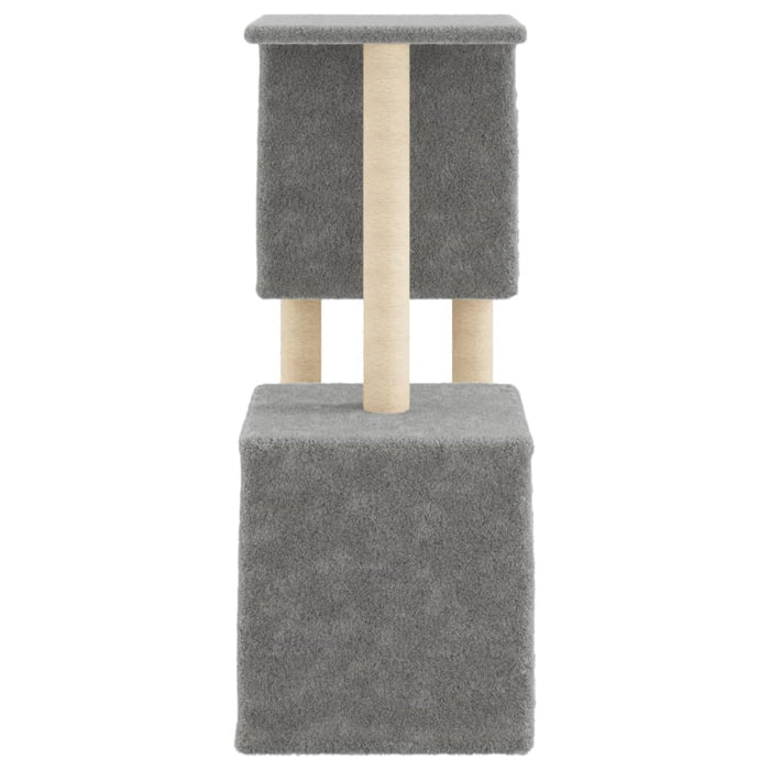 Albero per Gatti con Tiragraffi in Sisal Grigio Chiaro 86 cm