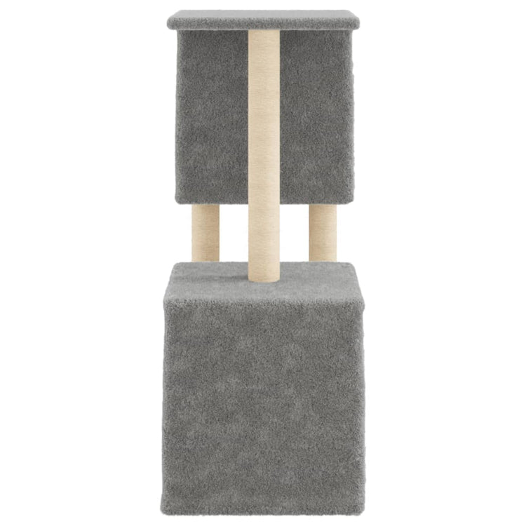 Albero per Gatti con Tiragraffi in Sisal Grigio Chiaro 86 cm