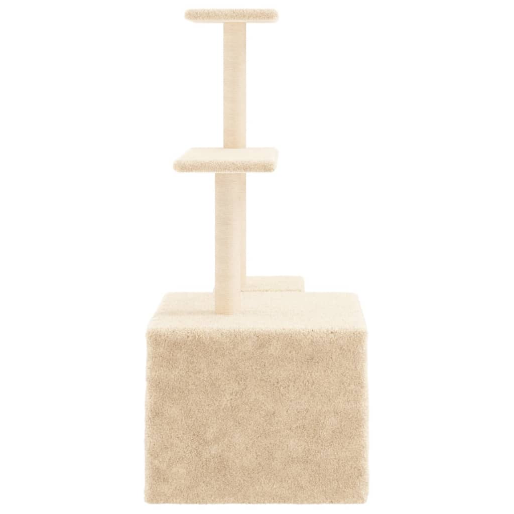 Albero per Gatti con Tiragraffi in Sisal Crema 110 cm