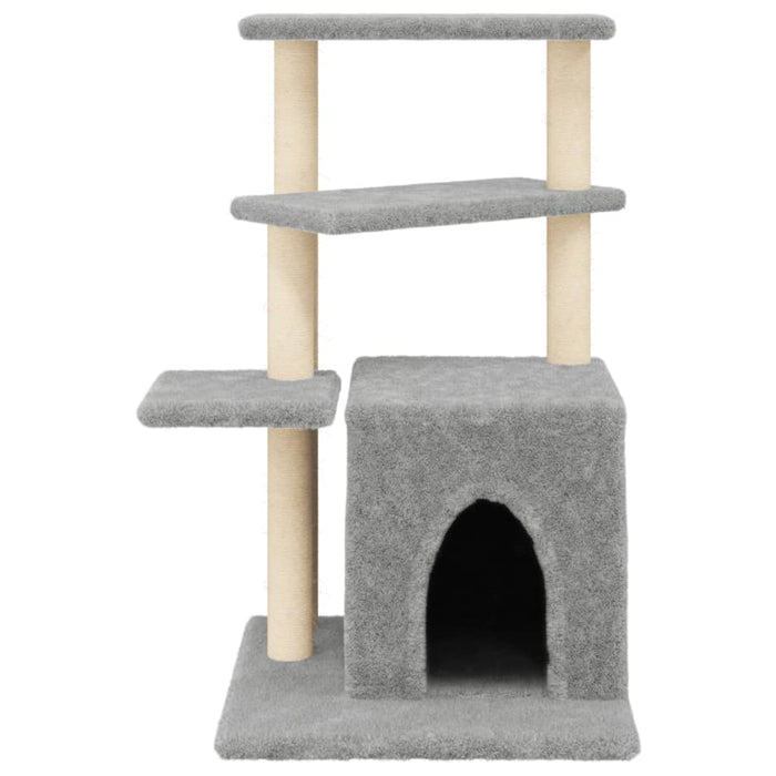 Albero per Gatti con Tiragraffi in Sisal Grigio Chiaro 83,5 cm